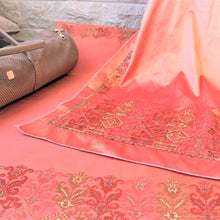 Load image into Gallery viewer, made in jordan hand embroidered by refugees with palestinian embroidery and flower motifs, raw silk fabric and made in france dmc cotton balls and made in italy italian linen trim elegant different meditation prayer mat serenity mats diamond quilt carry bag detailed hand work and hand tailor made