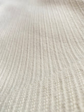 Load image into Gallery viewer, Ivory meditation blanket cover throw home meditate luxury wool acrylic fabric elegant warm cozy tweed lifestyle mindful and slow living hand tailored in Jordan by local artisans