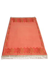 Load image into Gallery viewer, made in jordan hand embroidered by refugees with palestinian embroidery and flower motifs, raw silk fabric and made in france dmc cotton balls and made in italy italian linen trim elegant different meditation prayer mat serenity mats