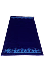 Load image into Gallery viewer, Silk velvet, hand embroidered, made in jordan, by Palestinian refugees, cross stitch, made in France DMC pearle cotton balls, custom design meditation prayer serenity mat, celestial religions, earth heaven stars sky artisanal work, empowering women and men local artisans and sustainable mindful approach with social impact aljabra