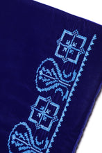 Load image into Gallery viewer, Silk velvet, hand embroidered, made in jordan, by Palestinian refugees, cross stitch, made in france DMC pearle cotton balls, custom design meditation prayer serenity mat, celestial religions, earth heaven stars sky artisanal work, empowering women and men local artisans and sustainable mindful approach with social imapct aljabra